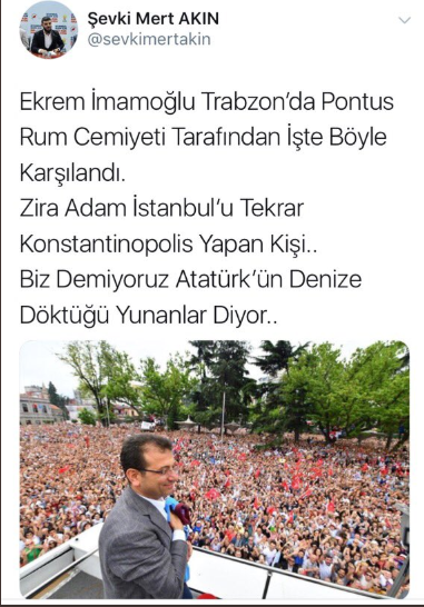 AKP’li yönetici: İmamoğlu Trabzon’da Pontus Rum Cemiyeti tarafından böyle karşılandı - Resim: 1