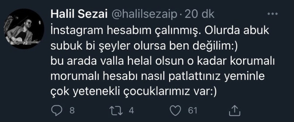 Ünlü Şarkıcı Halil Sezai Instagram Hesabının Çalındığını Açıkladı - Resim: 1