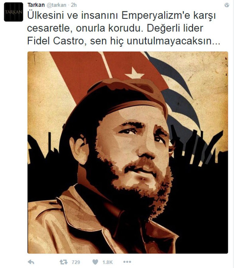 Tarkan'dan Fidel Castro tweeti - Resim: 1