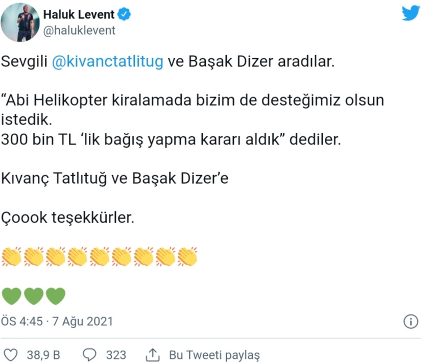 Kıvanç Tatlıtuğ ve Başak Dizer Çiftinden AHBAP'a Destek - Resim: 1