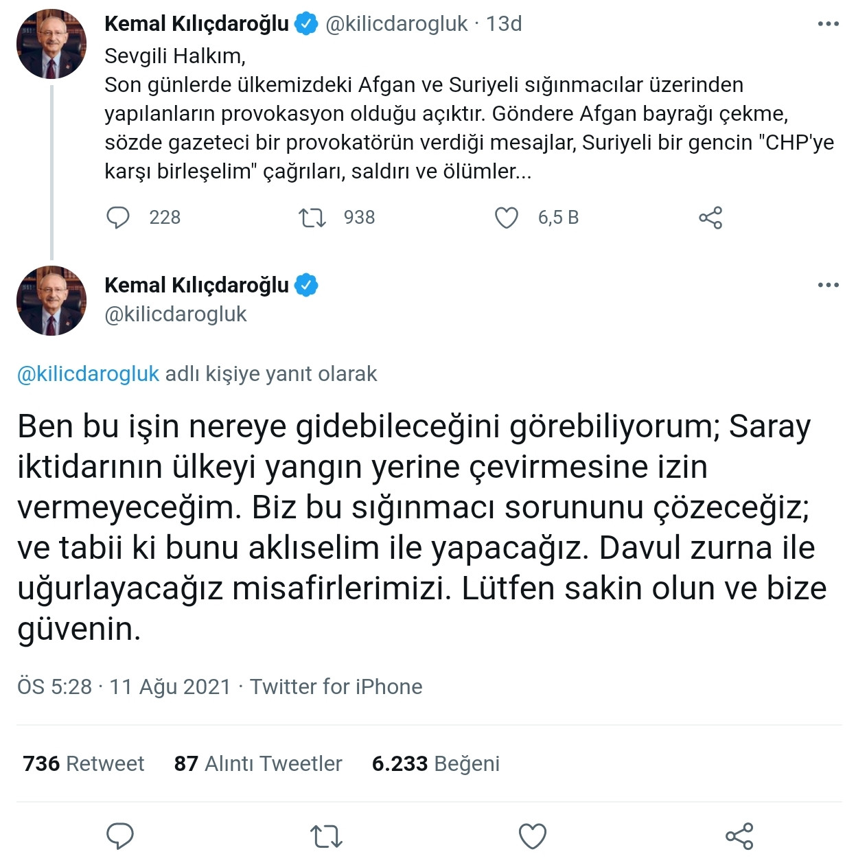 Kılıçdaroğlu'ndan Flaş Sığınmacı Açıklaması: Provokasyon Olduğu Açıktır - Resim: 1