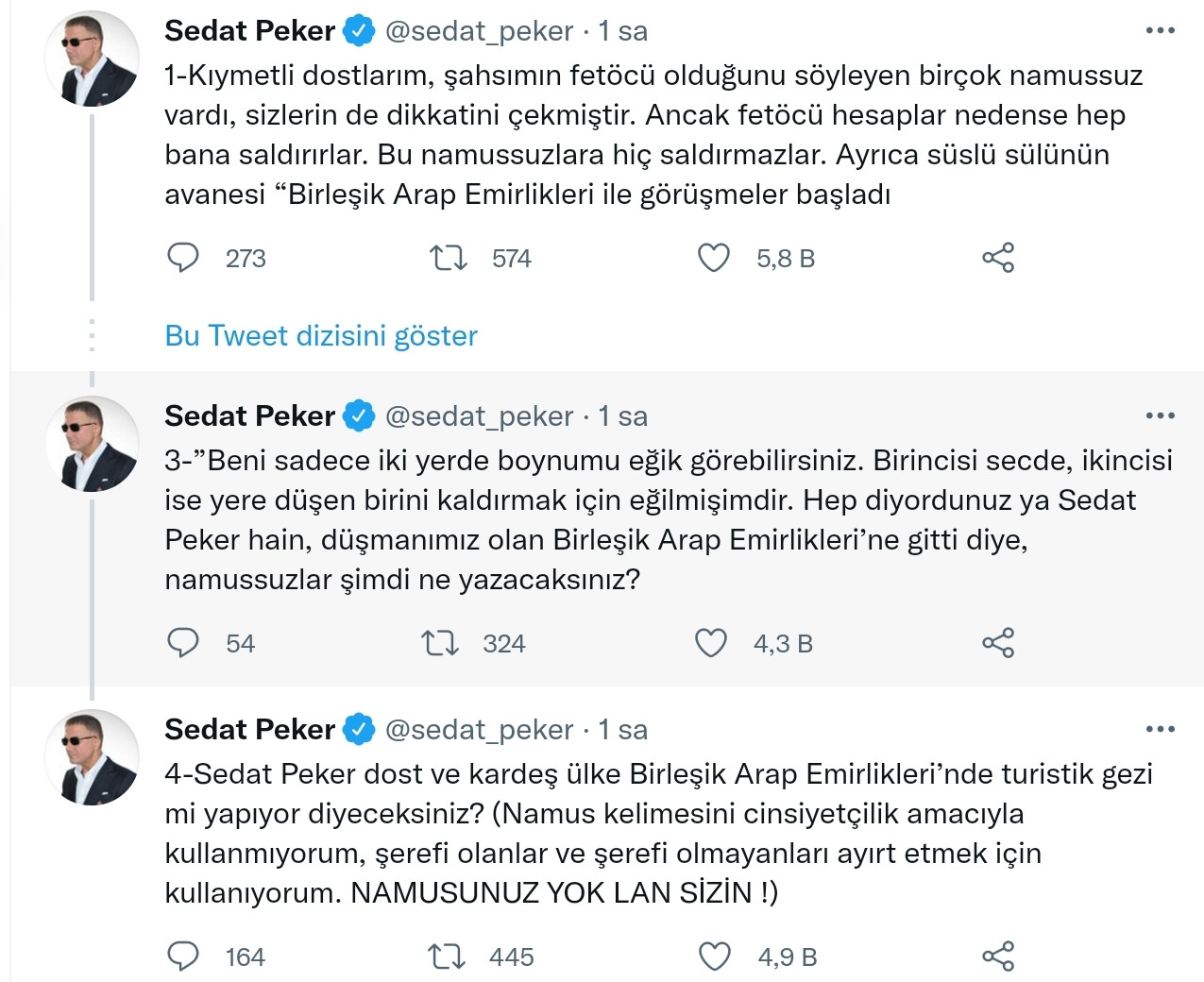 Sedat Peker'den Çarpıcı BAE Açıklaması - Resim: 1
