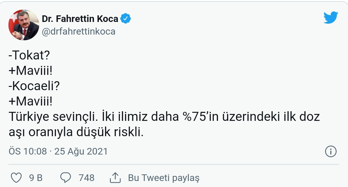Bakan Koca Duyurdu: 2 İl Daha Maviye Döndü! - Resim: 1