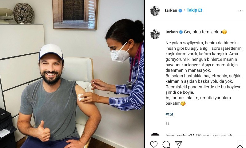 Tarkan, Aşı Olduğu Anları Paylaştı: Geç Oldu Temiz Oldu - Resim: 1
