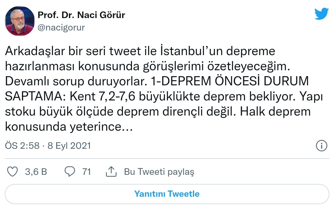 Prof. Dr. Naci Görür'den Çarpıcı İstanbul Depremi Açıklaması - Resim: 1