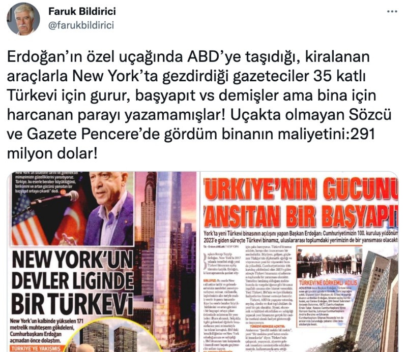 Bildirici'nden Hürriyet ve Sabah'a: Türkevi'ne Harcanan Parayı Yazmamışlar! - Resim: 1