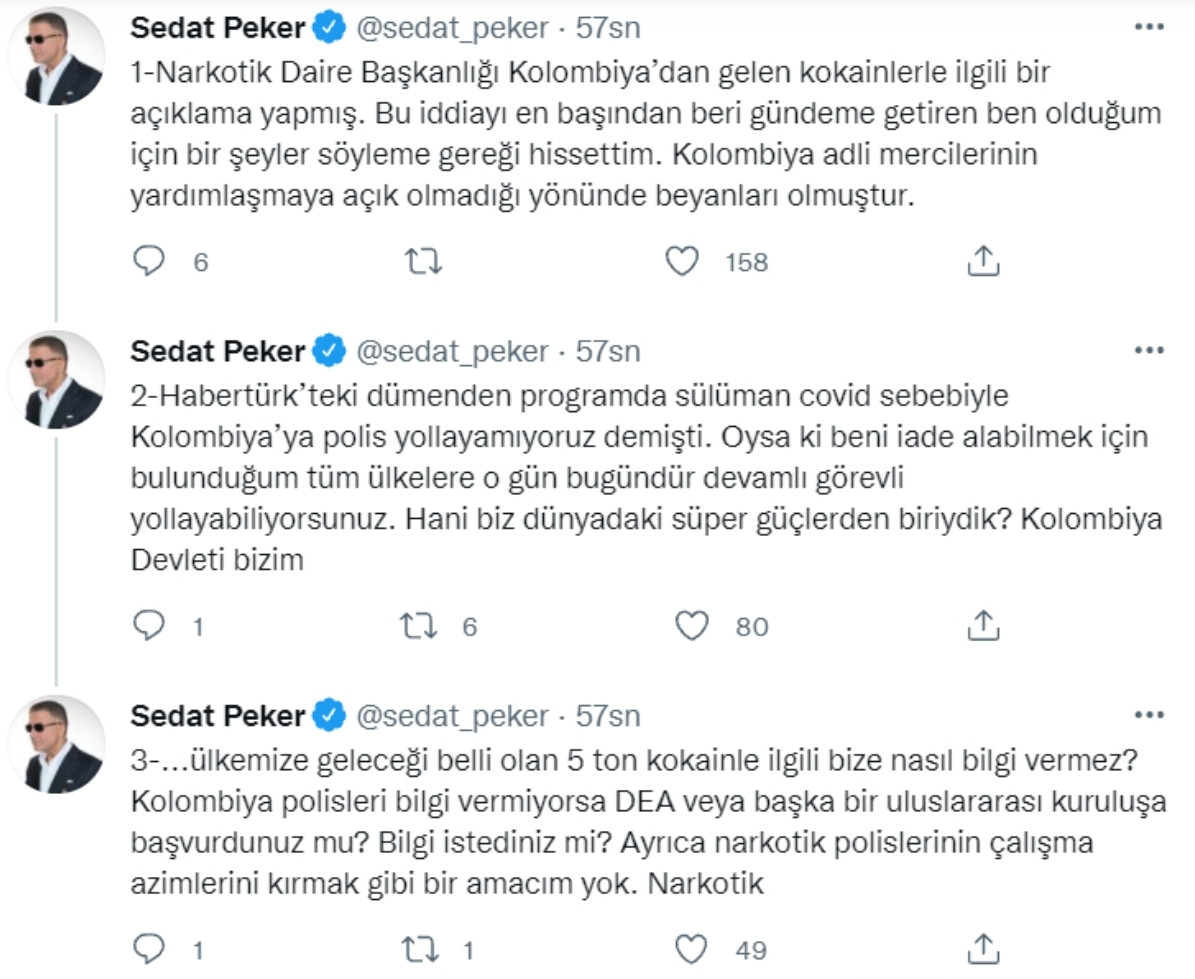 Sedat Peker'den Emniyet'in Kokain Açıklamasına Tepki: Devletin Namusunu... - Resim: 1