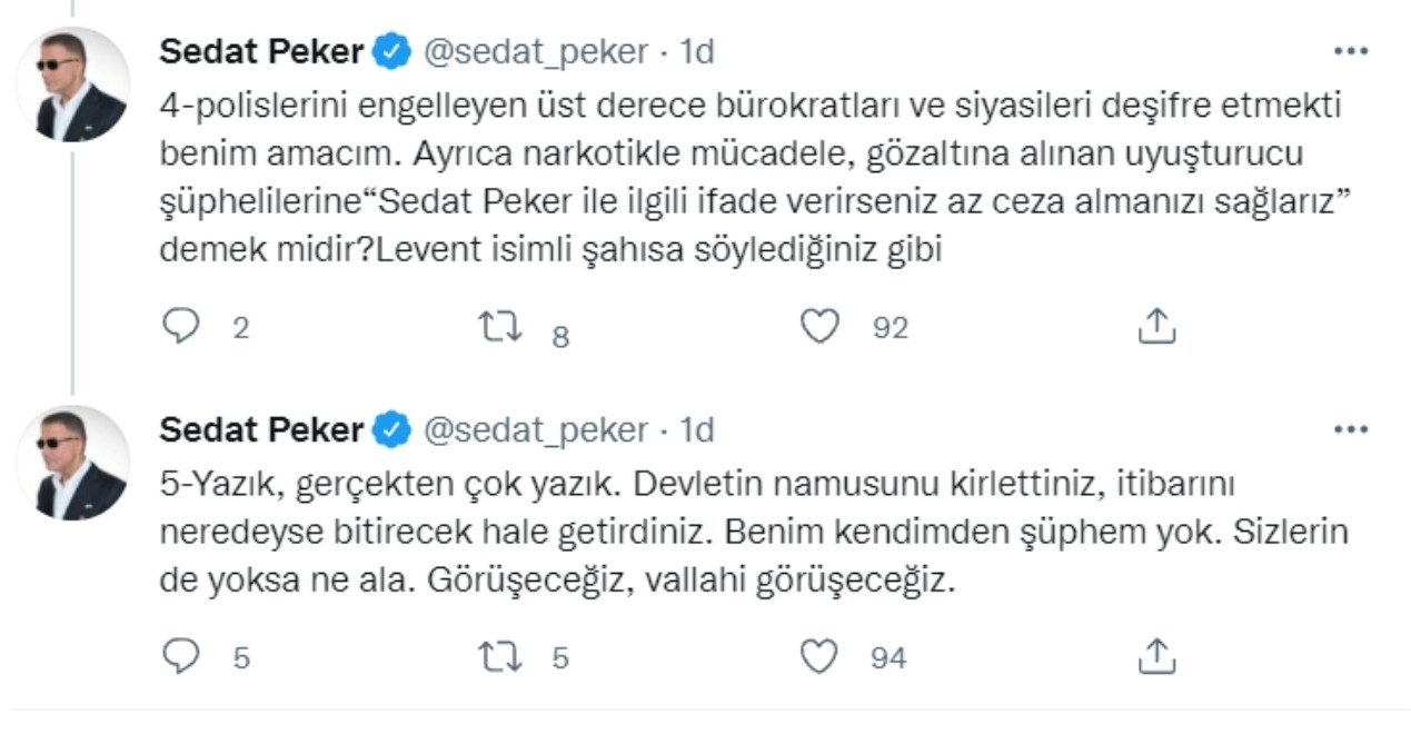 Sedat Peker'den Emniyet'in Kokain Açıklamasına Tepki: Devletin Namusunu... - Resim: 2