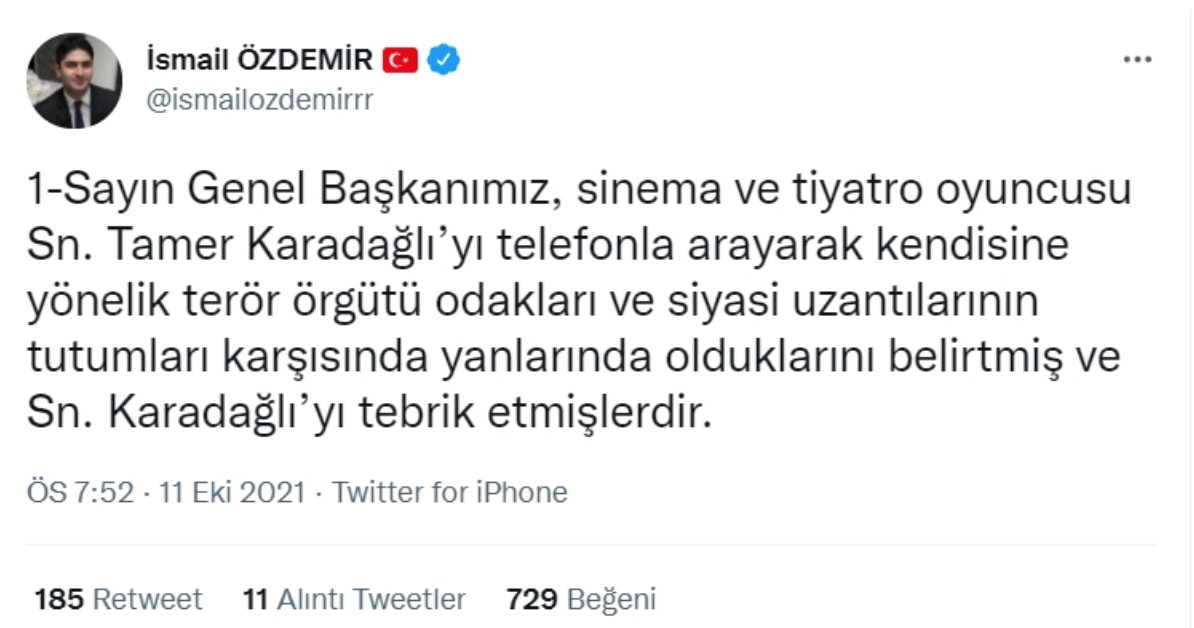 Bahçeli'den Tamer Karadağlı'ya Tebrik Telefonu - Resim: 1