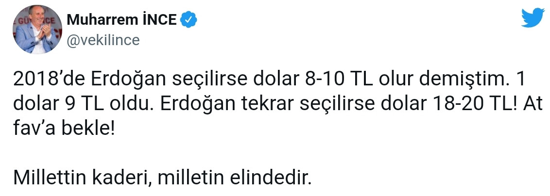 Muharrem İnce'den Flaş Yorum: Dolar 18-20 TL olur - Resim: 1