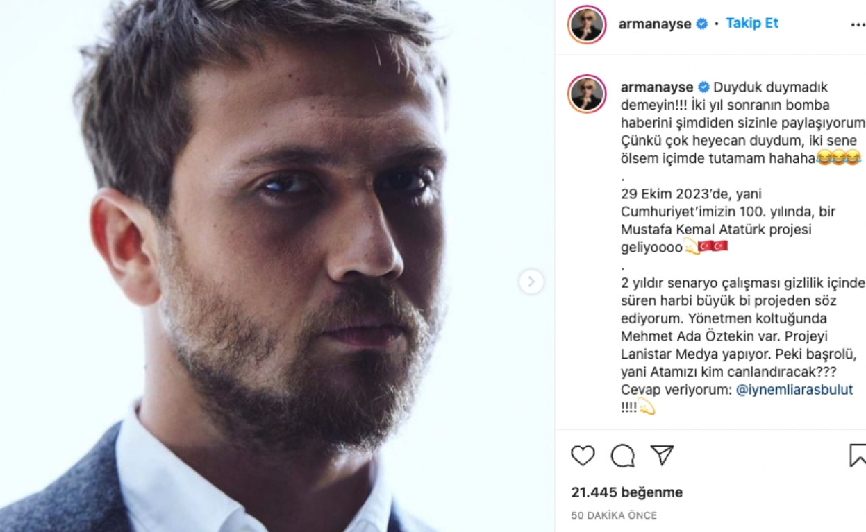 Ayşe Arman'dan Flaş Atatürk Müjdesi: Başrol Oyuncusu da Belli Oldu! - Resim: 1