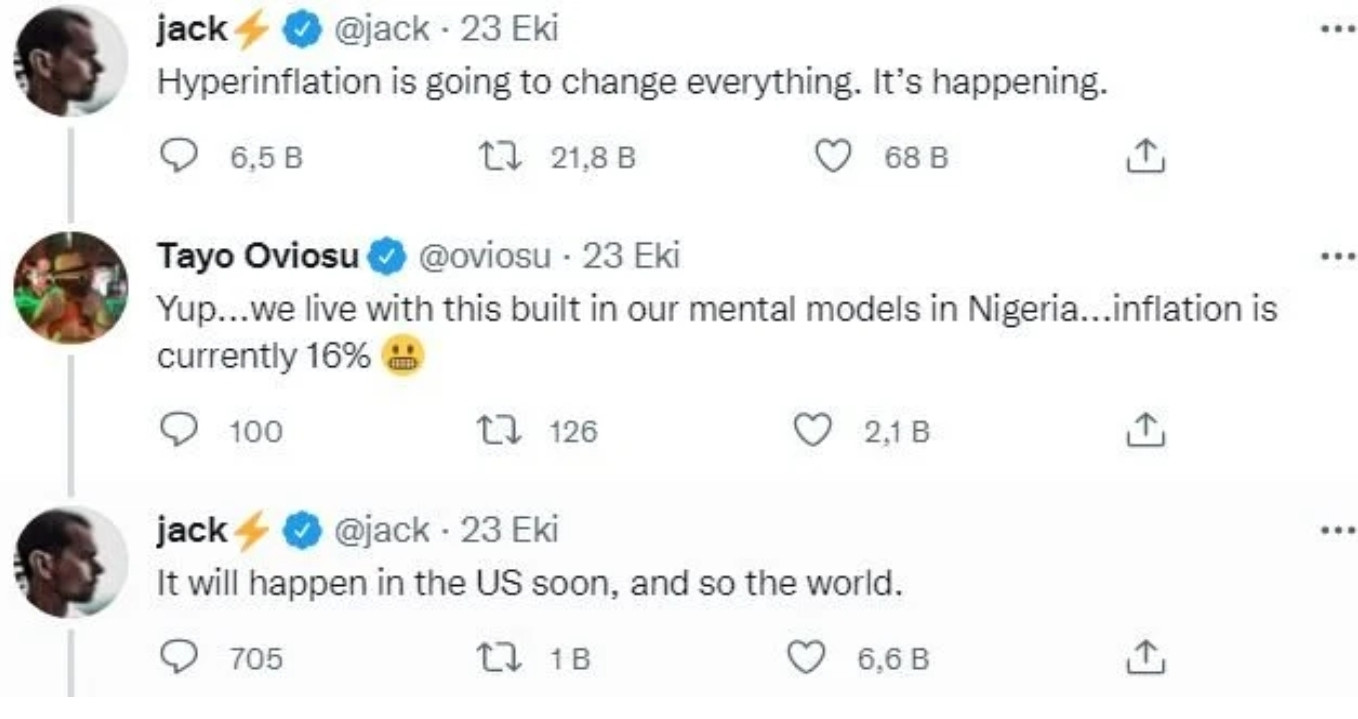 Twitter CEO'sundan Korkutan Hiperenflasyon Yorumu - Resim: 1