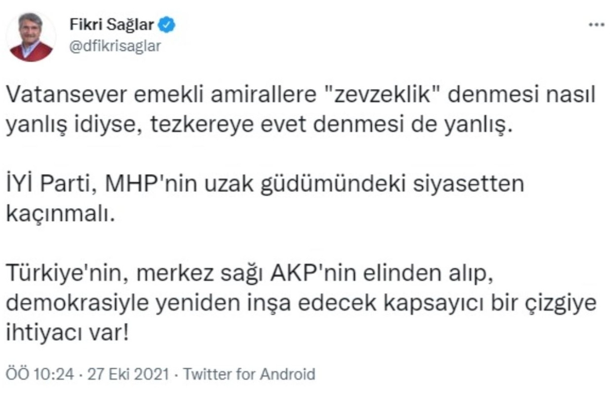 Eski Bakan Sağlar'dan İYİ Parti'ye Evet Tepkisi - Resim: 1