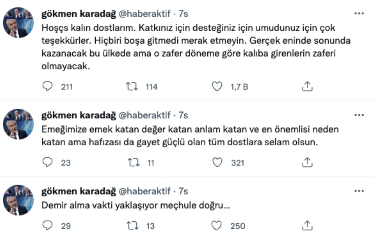 Halk TV’de Deprem: Gökmen Karadağ'dan Ayrılık Mesajı - Resim: 1