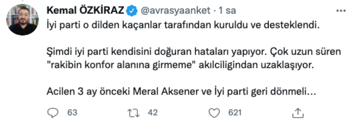 Ünlü Anketçi Özkiraz: İYİ Parti Düşüşe Geçecek! - Resim: 2