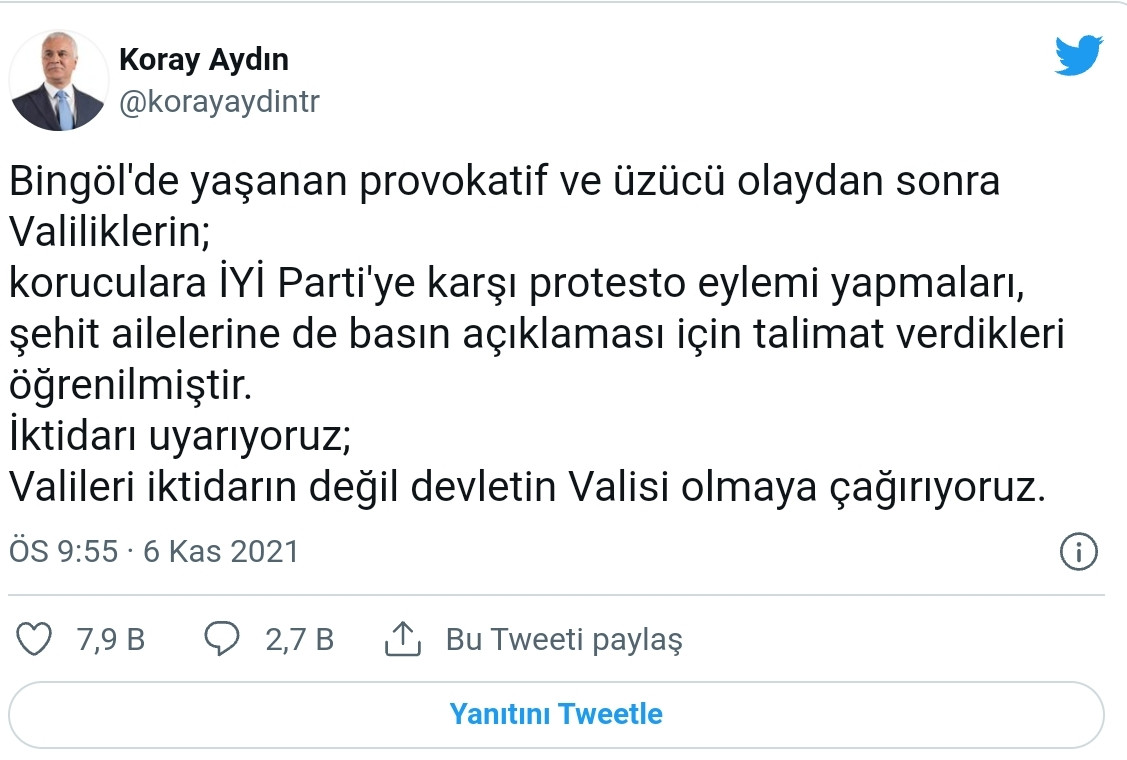Koray Aydın: Valilikler İYİ Parti'yi Protesto için Talimat Vermiş - Resim: 1