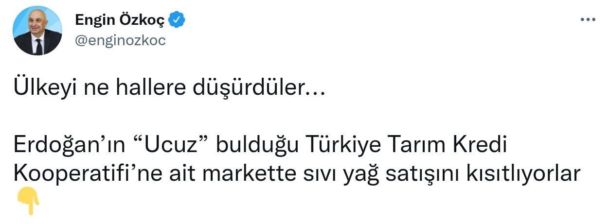 Engin Özkoç Sıvı Yağ Raflarını Paylaştı: Ülkeyi Ne Hale Düşürdüler... - Resim: 1