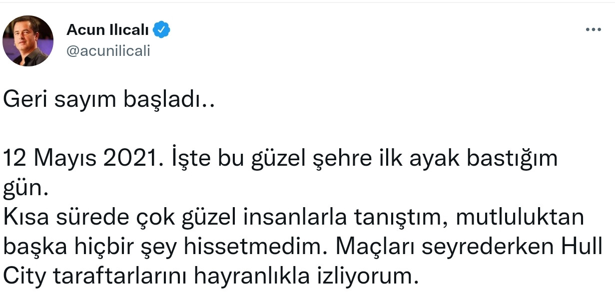 Acun Ilıcalı'dan Hull City Paylaşımı: Geri Sayım Başladı - Resim: 1
