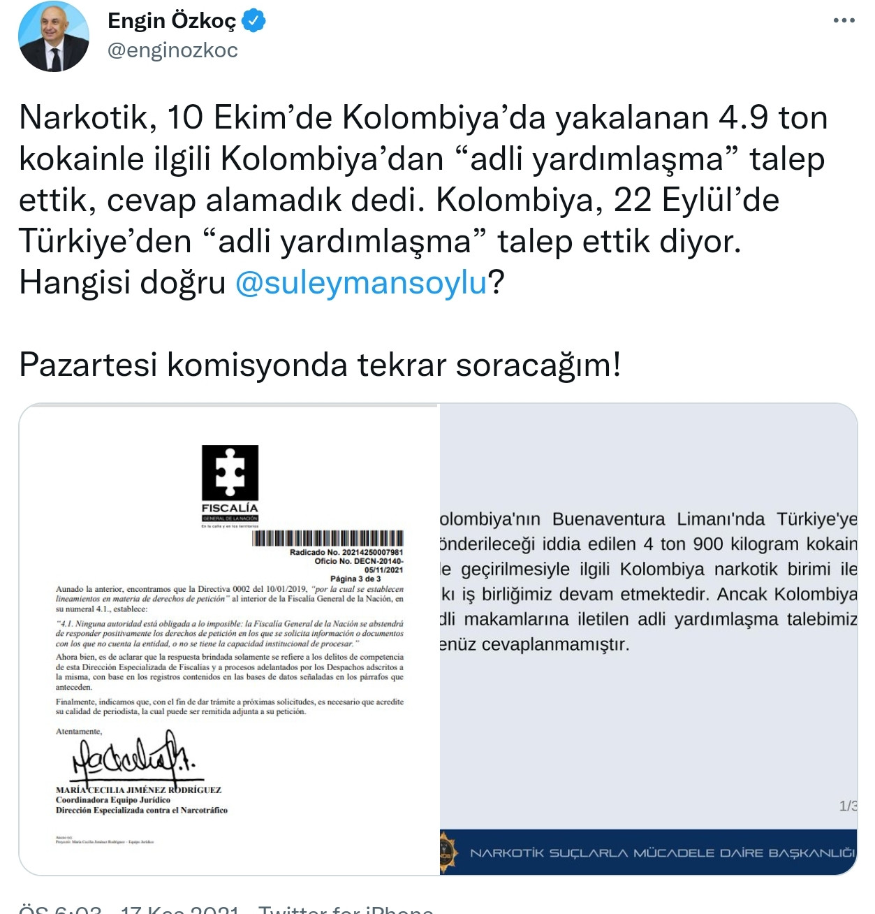 CHP'li Özkoç'tan Soylu'ya Kokain Sorusu: Hangisi Doğru? - Resim: 1