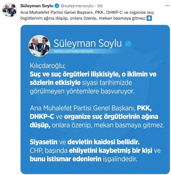 Soylu: Ana Muhalefet Partisi, PKK'nın Ağına Düşüp Mekan Basmaya Gitmez - Resim: 1