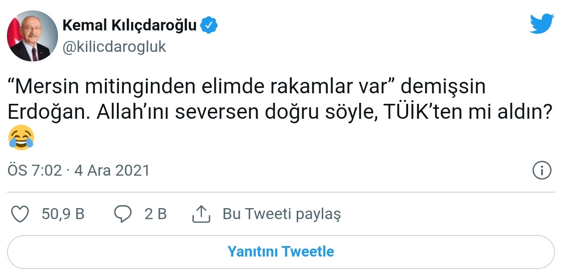 Kılıçdaroğlu Erdoğan'ı TÜİK ile Ti'ye Aldı - Resim: 1