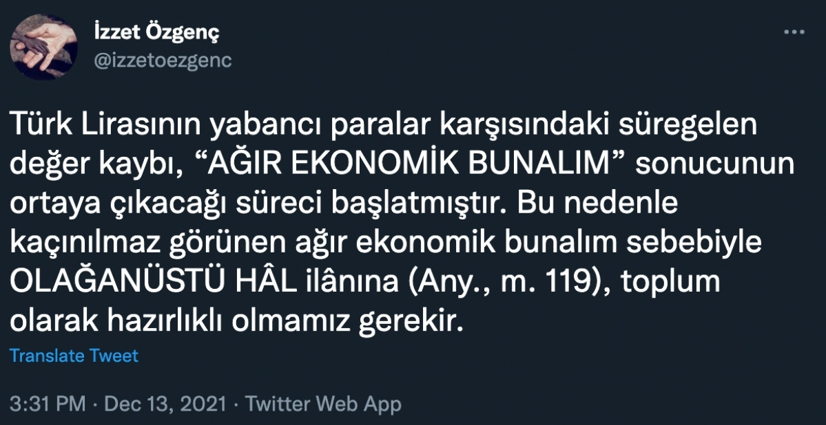Erdoğan'a Yakın İsimden Uyarı: OHAL İlanına Hazırlıklı Olmamız Gerekir - Resim: 1