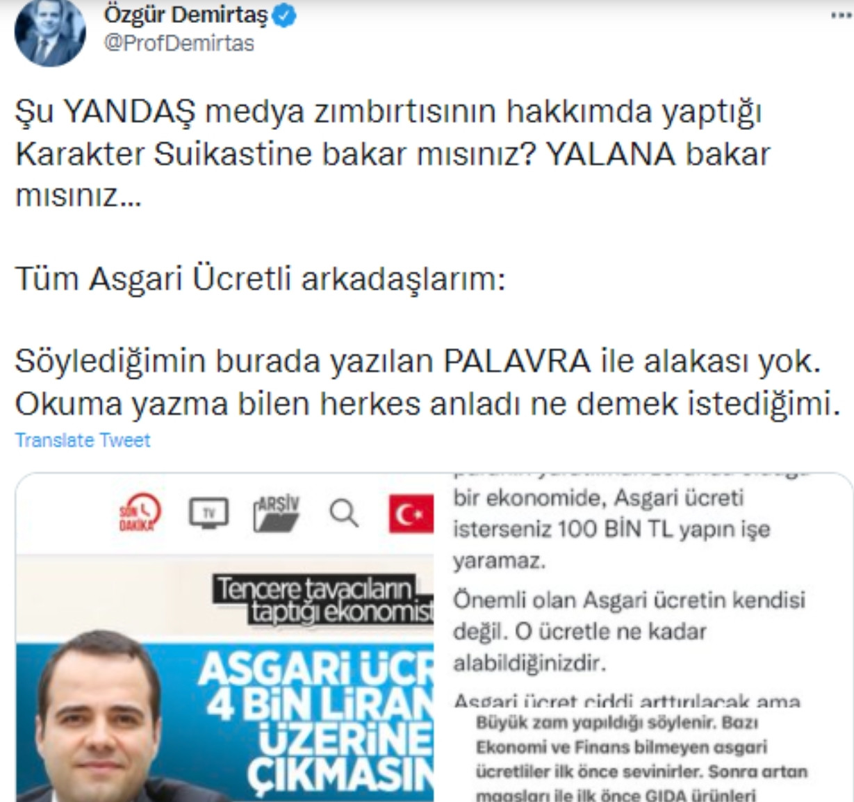 Prof. Dr. Özgür Demirtaş'tan Yandaş Medyaya Tepki: Yalana Bakar mısınız? - Resim: 1