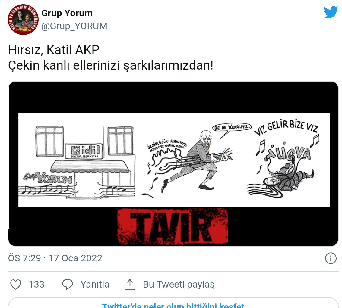 Grup Yorum'dan TÜGVA'ya Yanıt: Çekin Kanlı Ellerinizi Şarkımızdan - Resim: 1