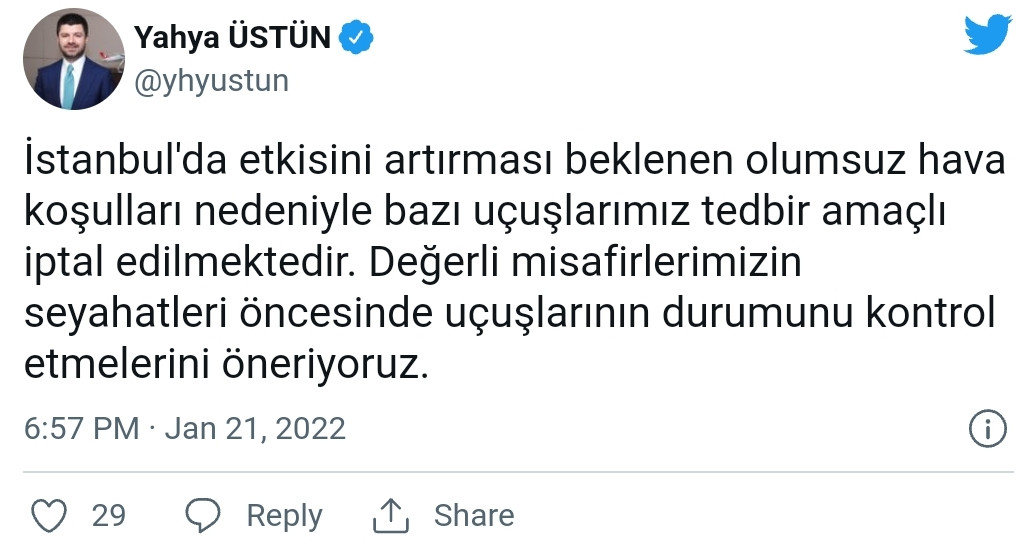THY Duyurdu: Bazı Uçuşlar İptal Edildi! - Resim: 1