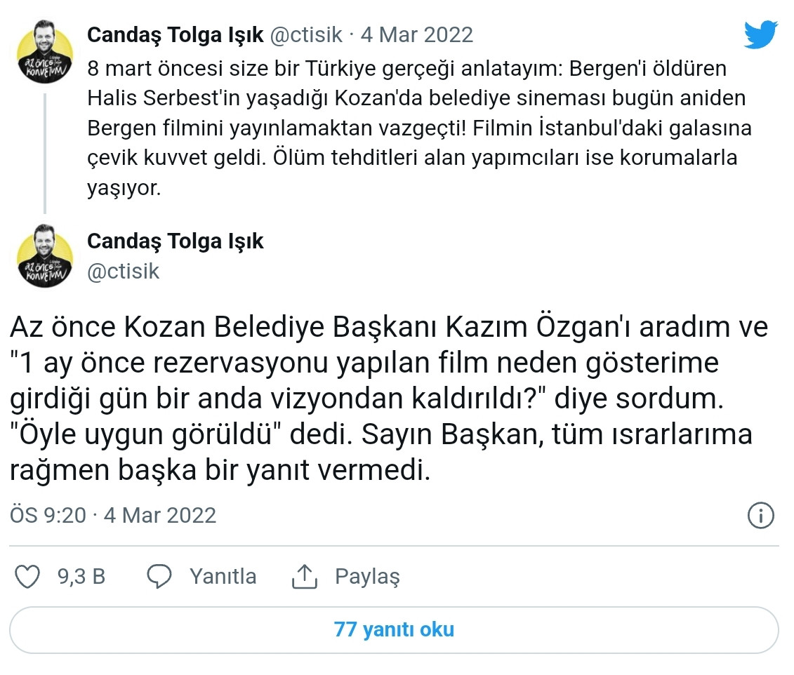 Bergen'i Katleden Serbest’in Yaşadığı Yerde Bergen Filmi Gösterimden Kalktı - Resim: 1