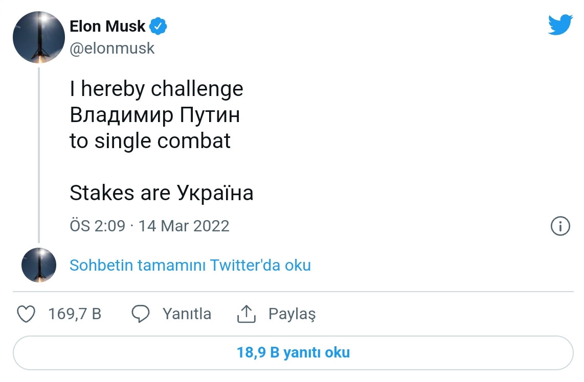 Elon Musk, Putin'e Meydan Okudu! - Resim: 1