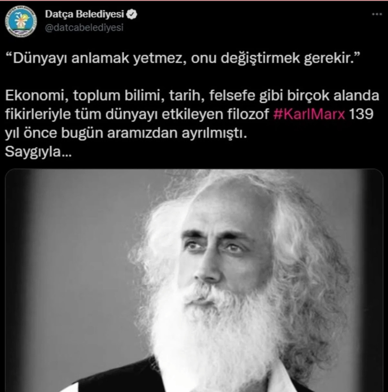 Datça Belediyesi Karl Marx Yerine Suavi'nin Fotoğrafını Kullandı: Twitter'da Gündem Oldu - Resim: 1