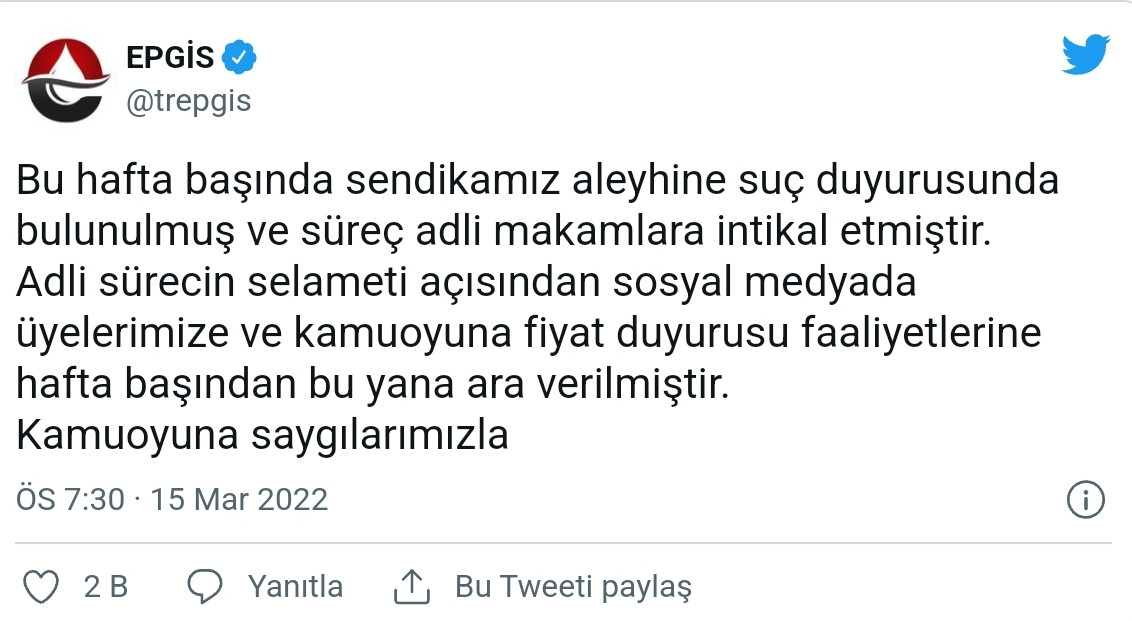 EPGİS, Fiyat Duyurularına Neden Ara Verdi? - Resim: 1