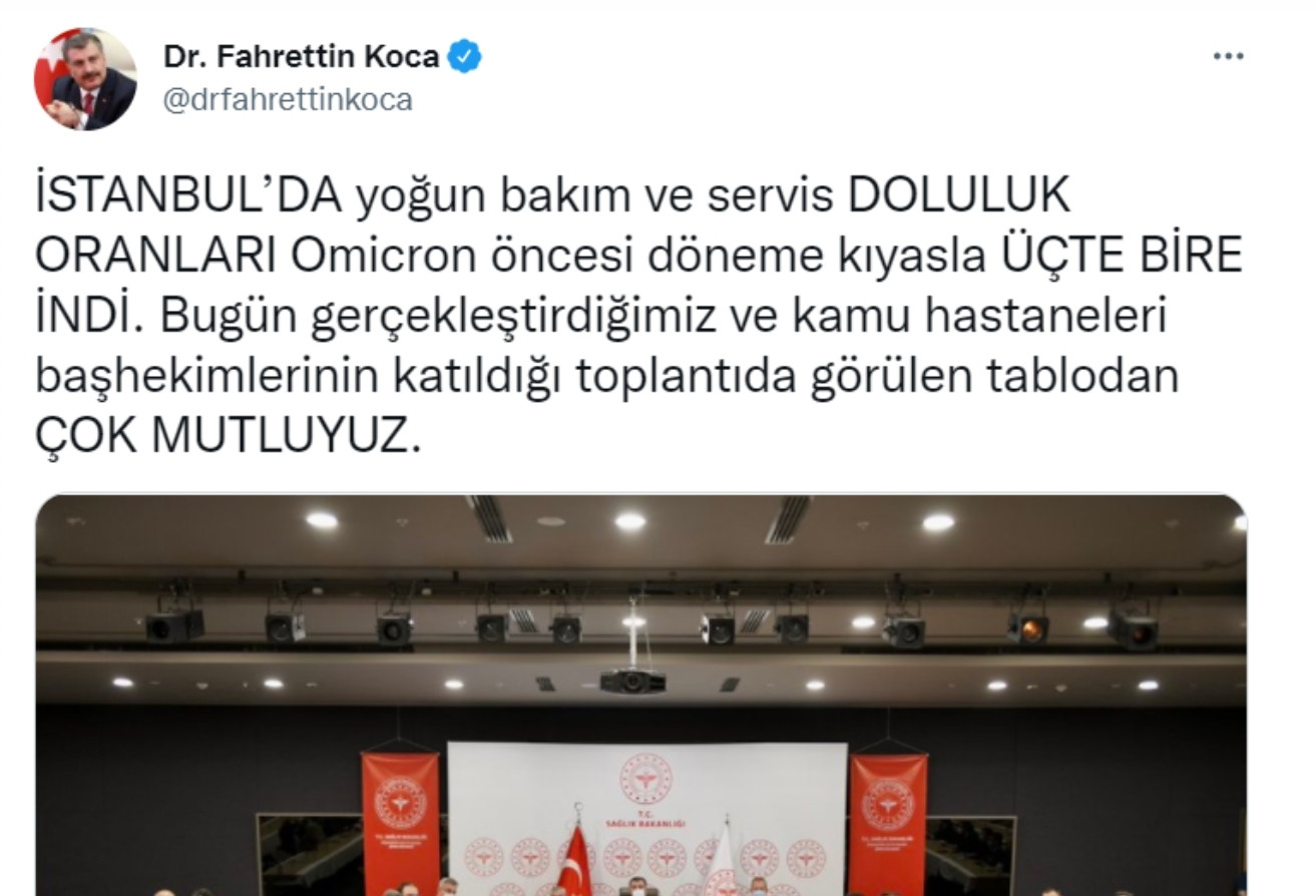Bakan Koca'dan Flaş Yoğun Bakım Açıklaması - Resim: 1