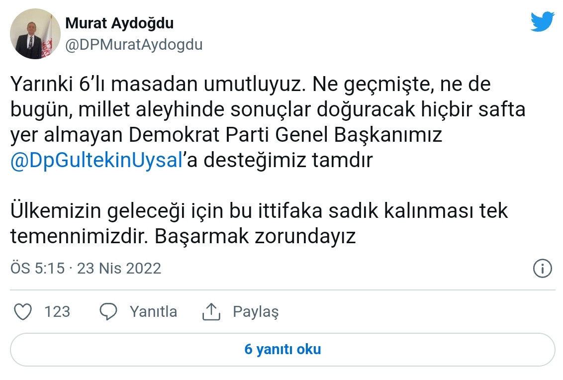 6'lı İttifak Zirvesinden Önce DP'den Kritik Açıklama - Resim: 1