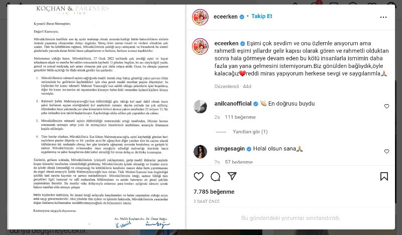 Eşini Kaybeden Ece Erken'den Reddi Miras Kararı - Resim: 1