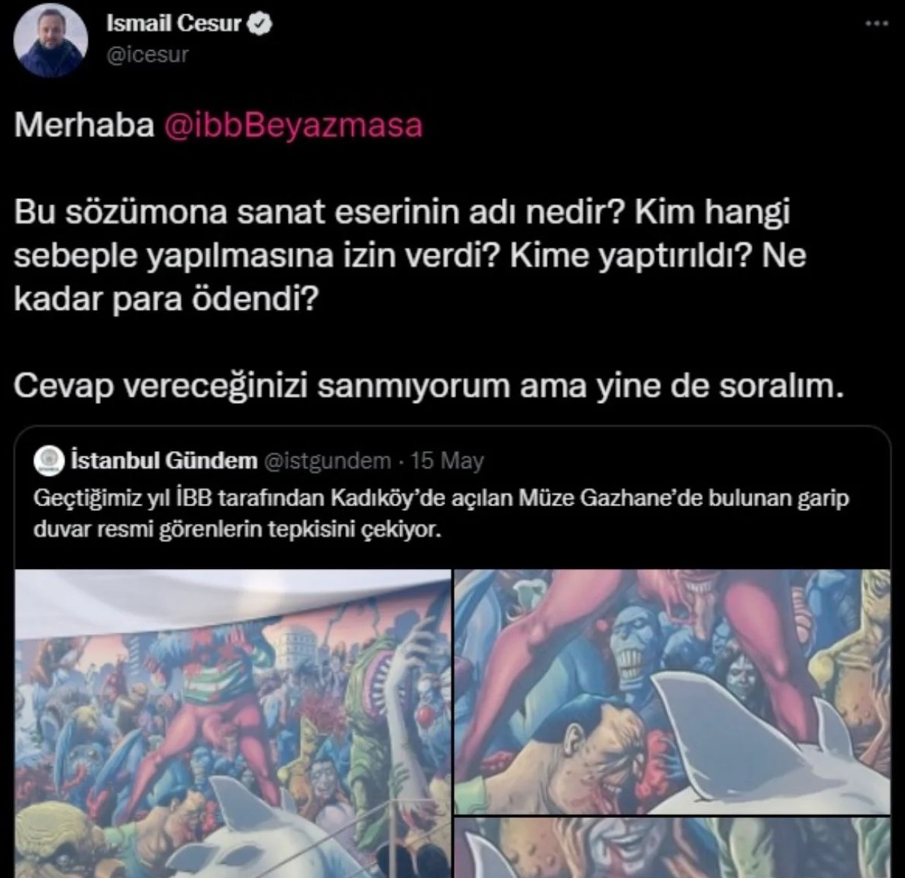 AKP'lilerin Hedef Gösterdiği Duvar Resmi Müze Gazhane'den Kaldırıldı - Resim: 2