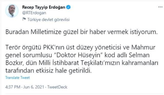 Cumhurbaşkanı Erdoğan Duyurdu: PKK'lı Doktor Hüseyin Öldürüldü - Resim: 1