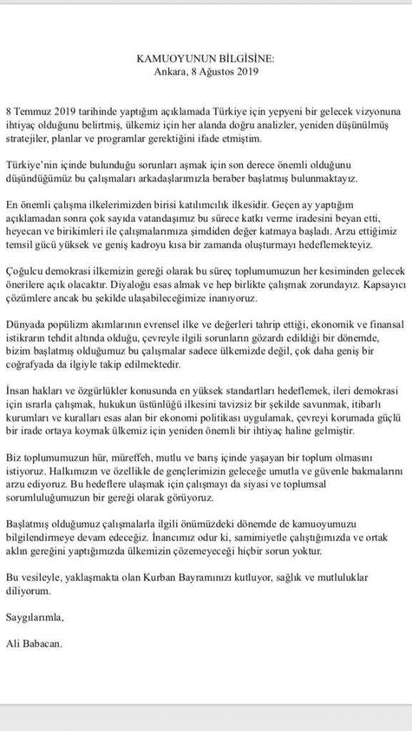 Ali Babacan yeni partiyi resmen açıkladı: Çalışmaları başlattık - Resim: 1