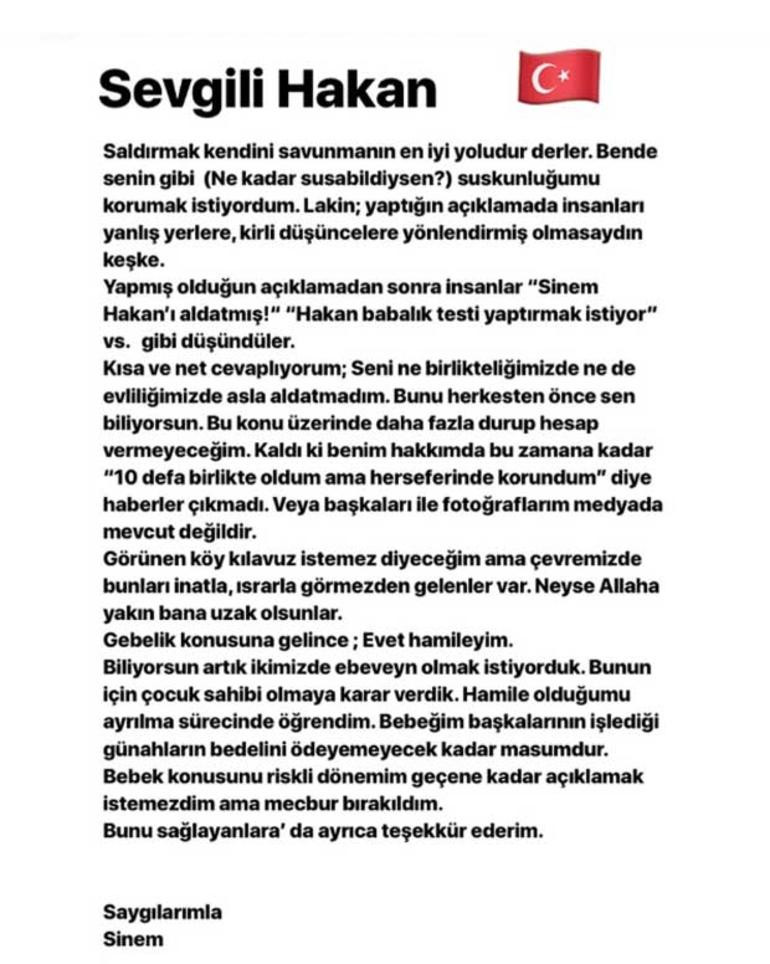 Sinem Gündoğdu'dan Hakan Çalhanoğlu'na cevap: Evet hamileyim... - Resim: 1