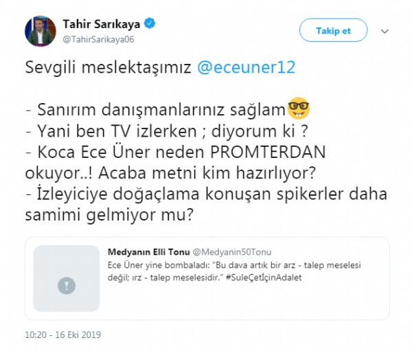 Tahir Sarıkaya'dan Ece Üner'e sert eleştiri: Samimi değil - Resim: 2