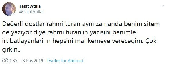 Talat Atilla'dan Rahmi Turan açıklaması: Mahkemeye vereceğim - Resim: 1