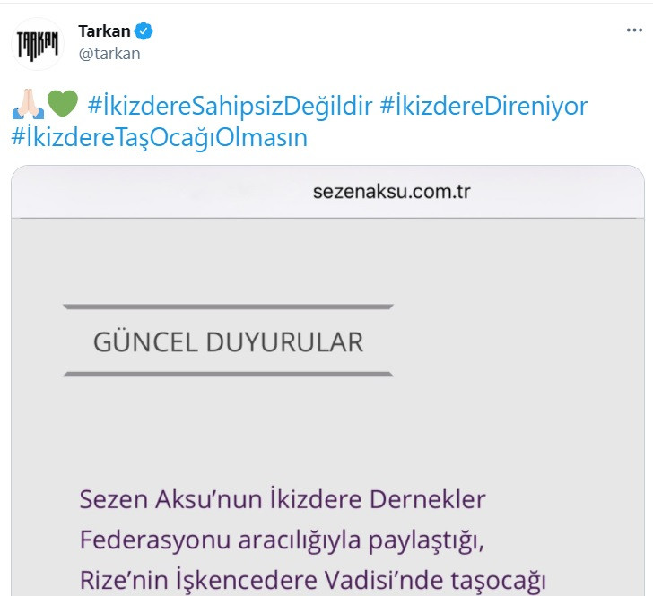 Tarkan'ın Ardından Sezen Aksu da İkizdere Halkına Destek Verdi - Resim: 2