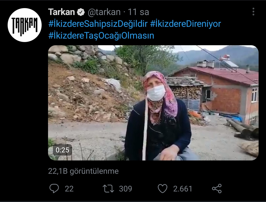 Tarkan'dan İkizdere Direnişine Destek Mesajı - Resim: 1