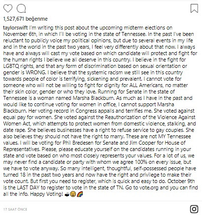 Taylor Swift siyasi kimliğini ilk kez açıkladı: Demokratları destekliyorum - Resim: 2