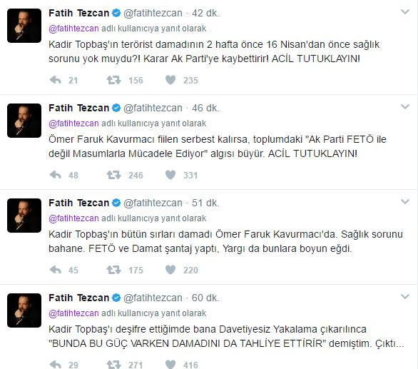 Fatih Tezcan'dan şok iddia: Kadir Topbaş'ın damadı Kavurmacı şantajla tahliye edildi - Resim: 2