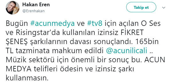 Acun Ilıcalı o şarkılar için 165 Bin TL telif parası ödeyecek - Resim: 1