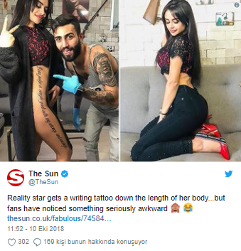 Vücuduna yanlış dövme yaptıran Naz Mila İngiliz basınında - Resim: 2