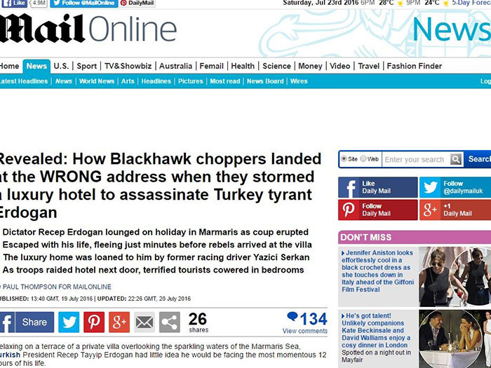 İngiliz Daily Mail'den Cumhurbaşkanı Erdoğan'a hain iftira! - Resim: 1