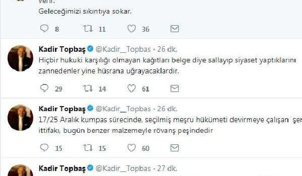 Kadir Topbaş'dan Reza Zarrab davasıyla ilgili şok tweetler! - Resim: 1